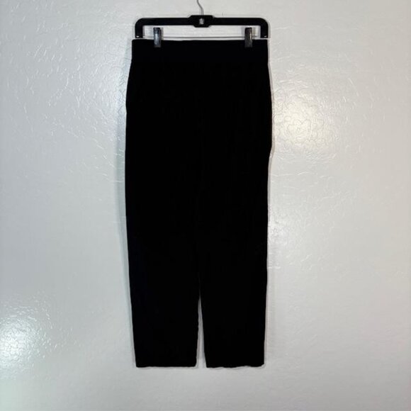 Eileen Fisher Pants Womens Small Black Pull On Knit Straight Leg Ankle Made USA - Picture 4 of 6